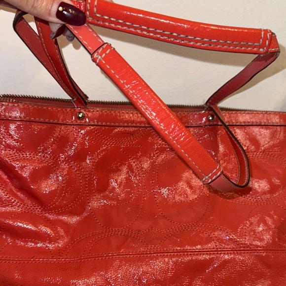 Coach 2010 Orange Tote with Scarf and Hang tag - has Callouts - Picture 7 of 13